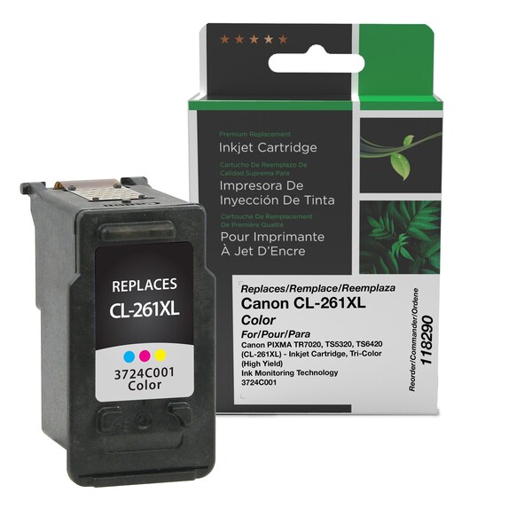 Cig Clover Imaging Remanufactured High Yield Color Ink Cartridge for Canon CL-261XL 118290 - main